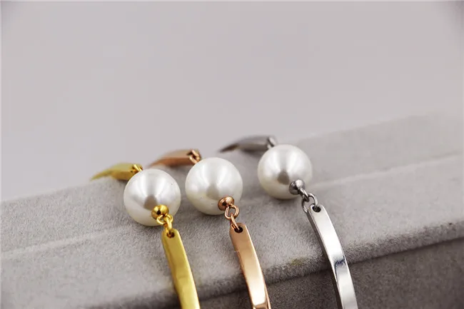 Martick Europe Brand Gold-color Lobster Charm Bracelets With Pearl For Women Fashion Summer Style B208 |