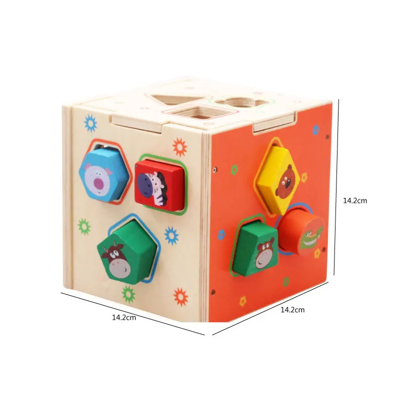 

Wooden Toys Baby 3D Puzzle Early Geometric Matching Box Jigsaw Educational Wood Puzzles For Children 2-4 Years ME2665H