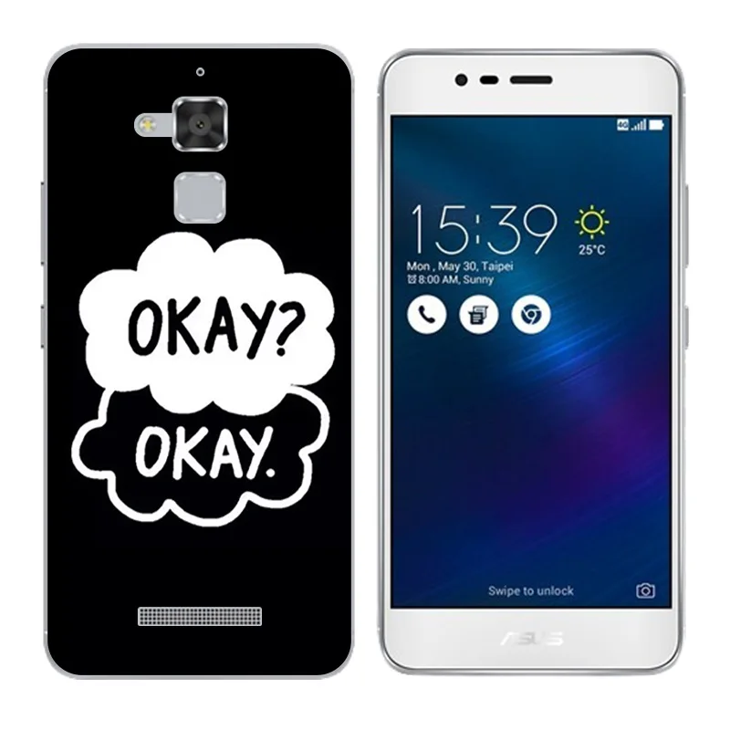 Чехол для Asus Zenfone 3 Max ZC520TL черный чехол с буквенным принтом силиконовый Для ZenFone