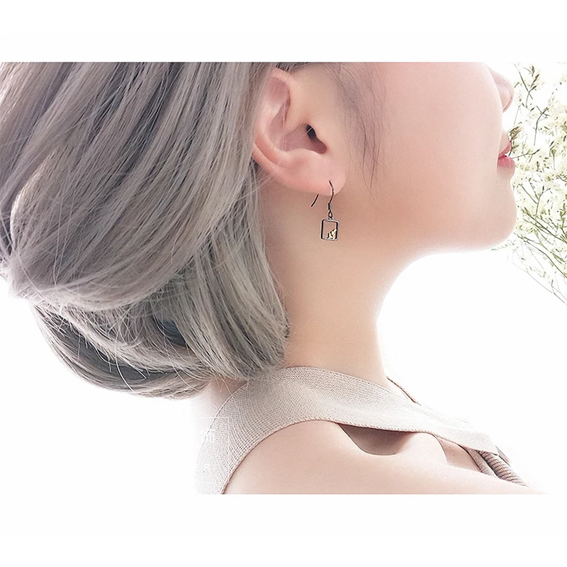 

SpringLight Black Earring Vintage Windowsill Design Real 925 Sterling Silver Fine Jewelry Gold Plant Drop Earrings for Women