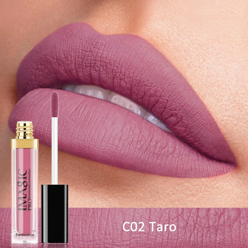 Taro C02 IMAGIC, новинка, жидкая помада, матовая, макияж, водостойкая, красные губы, стойкий блеск, матовая черная помада, матовая, сексуальная, для губ, глазурь, комбинация - Цвет: Taro C02