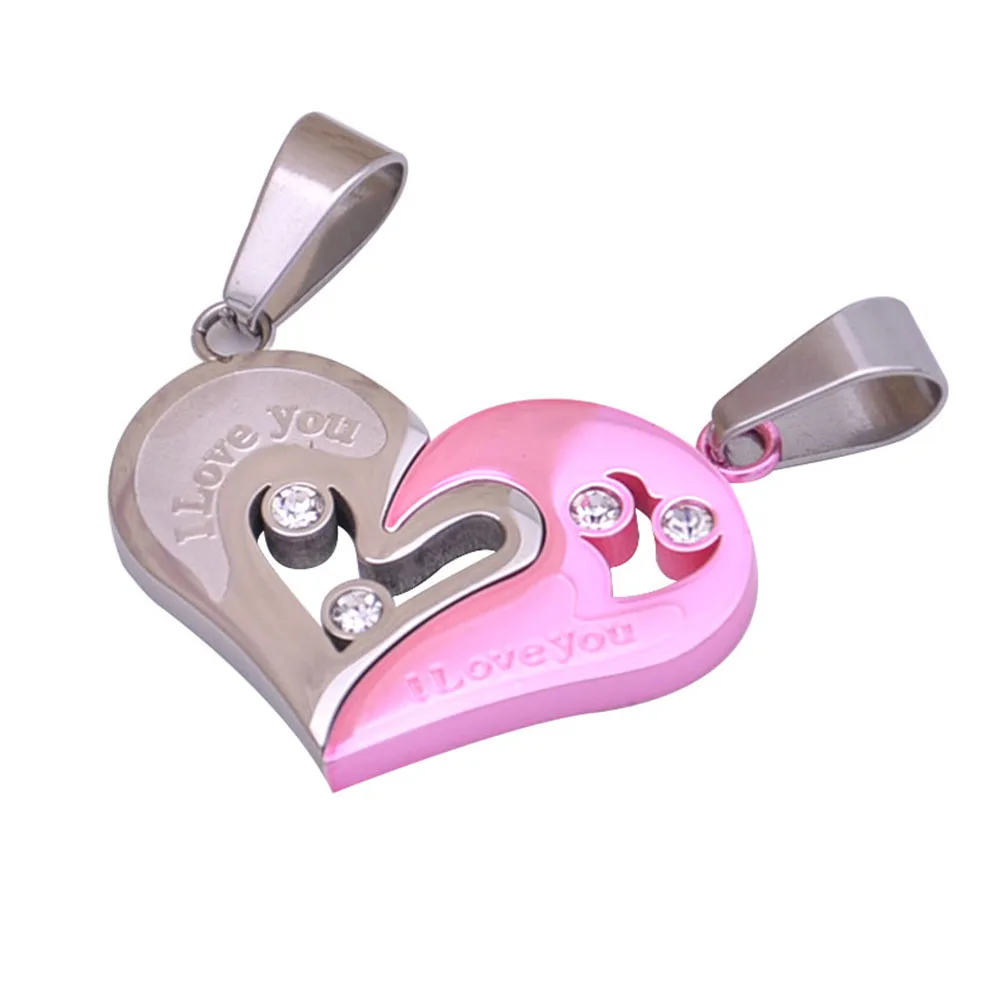 Набор из нержавеющей стали для мужчин и женщин с подвеской в форме сердца