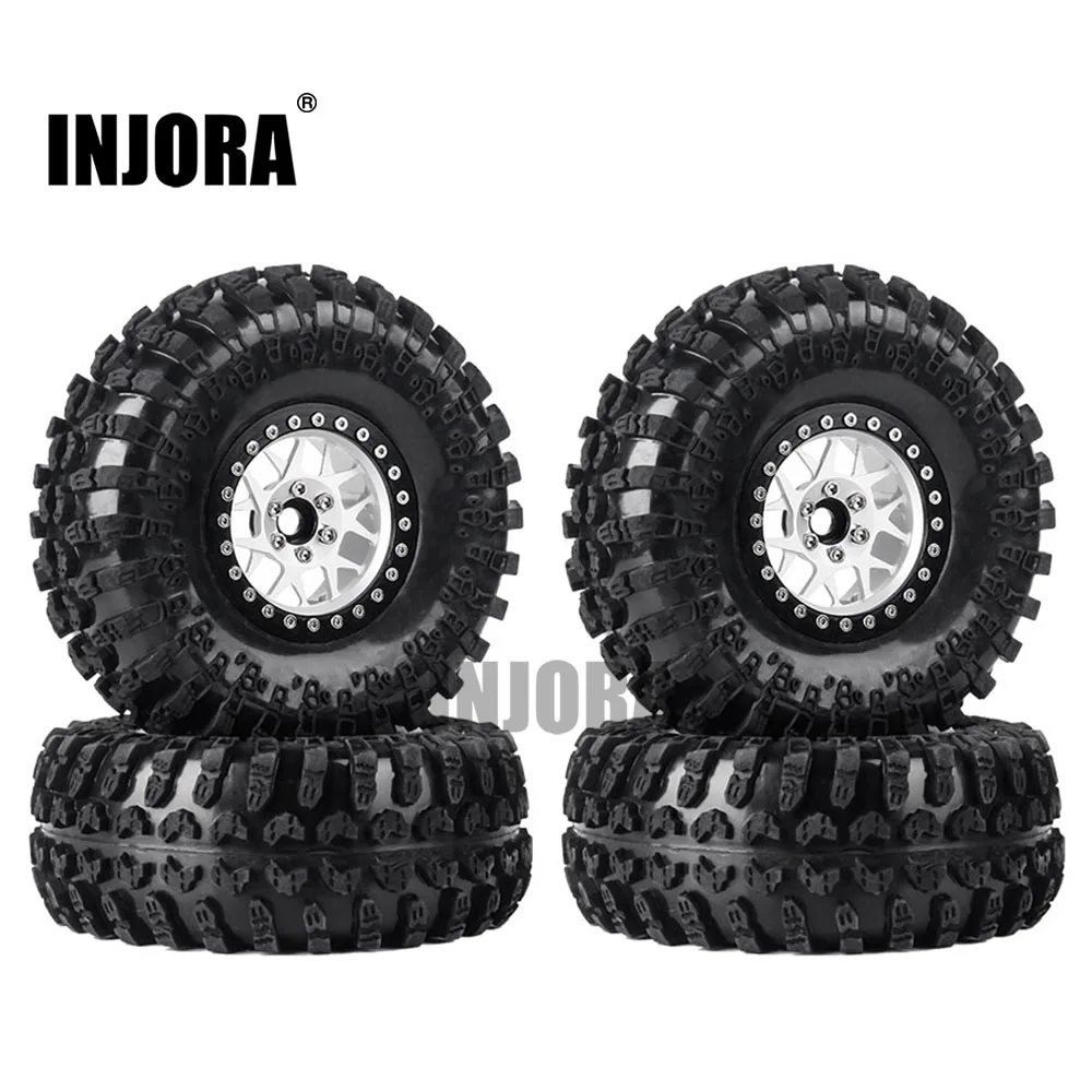 21BS 3021 INJORA 4 шт. 2,2 дюймов Beadlock Колесные диски и резиновые шины для 1/10 RC Рок Гусеничный осевой SCX10 RR10 AX10 Wraith 90048 90018 KM2 - Цвет: 21BS 3021