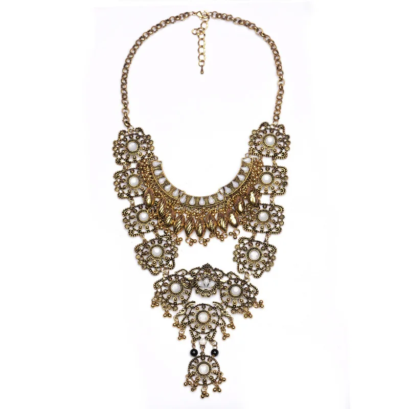 European big Brand Fashion Retro Metal long Necklaces &amp Pendants Vintage Luxury Choker Big Collar Statement Jewelry | Украшения и