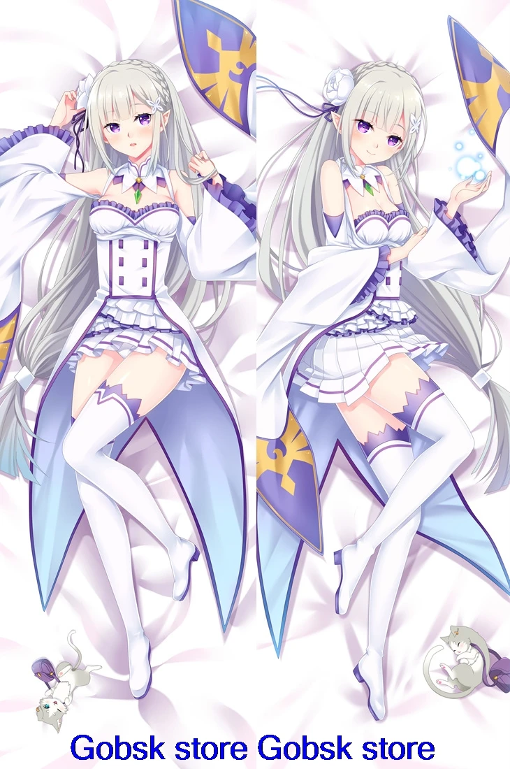 Может обновить аниме Re Zero Hajimeru Isekai Seikatsu Emilia Rem Ram Beatrice Подушка «Dakimakura» чехол обнимающий тело наволочка