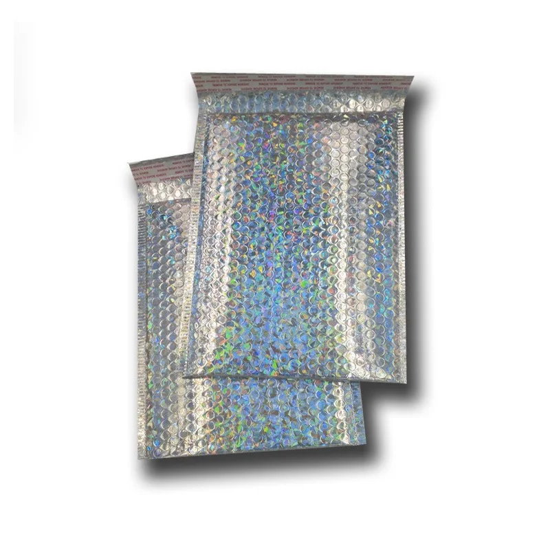 Конверт голографический среднего размера 40 шт. серебристый конверт с лазерной