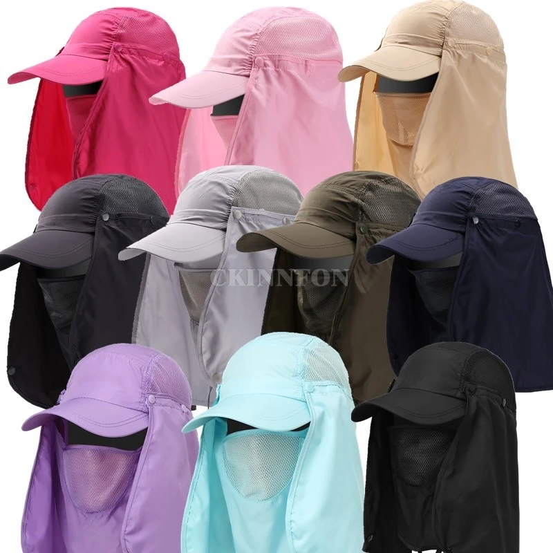 

100Pcs/Lot Outdoor Fishing Hiking Hat Face Neck UV Protection Sun-proof Quick Dry Hat