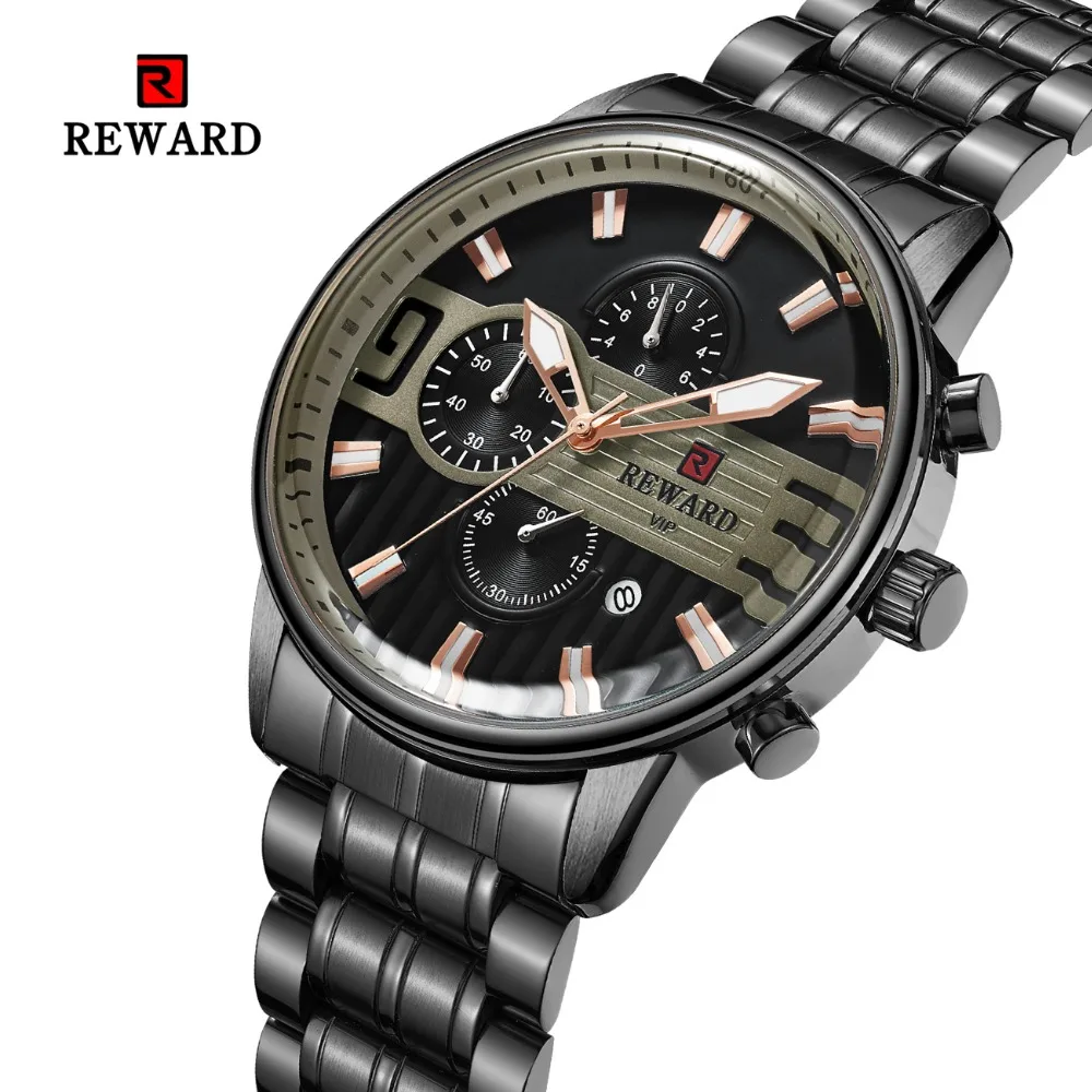 

2019 New Watch Men Luxury Brand REWARD Chronograph Men Sports Watches Waterproof Full Steel Quartz Men's Watch Relogio Masculino