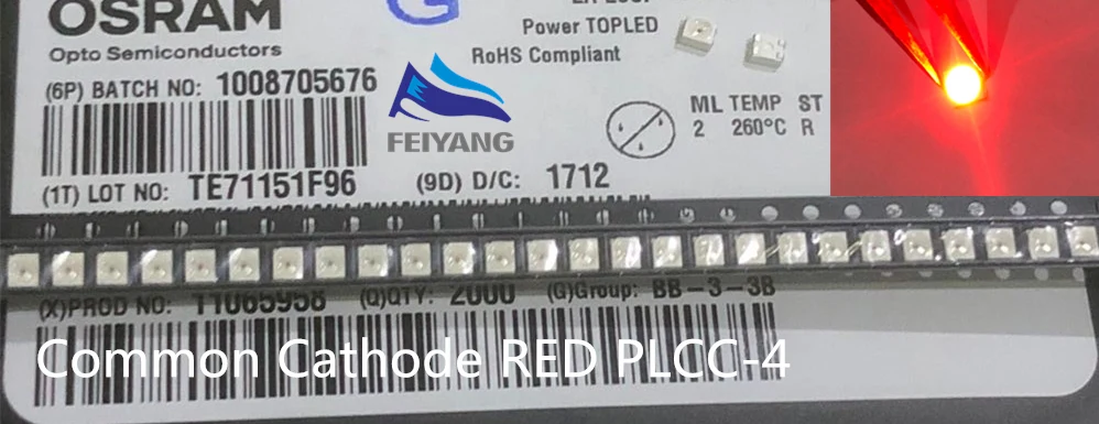 25 шт. LSE6SF-V2BA-1-1 LS E6SF-V2BA-1-1 OSRAM 3528 красный PLCC-4 общий катод супер яркий светодиодный задний фонарь SMD