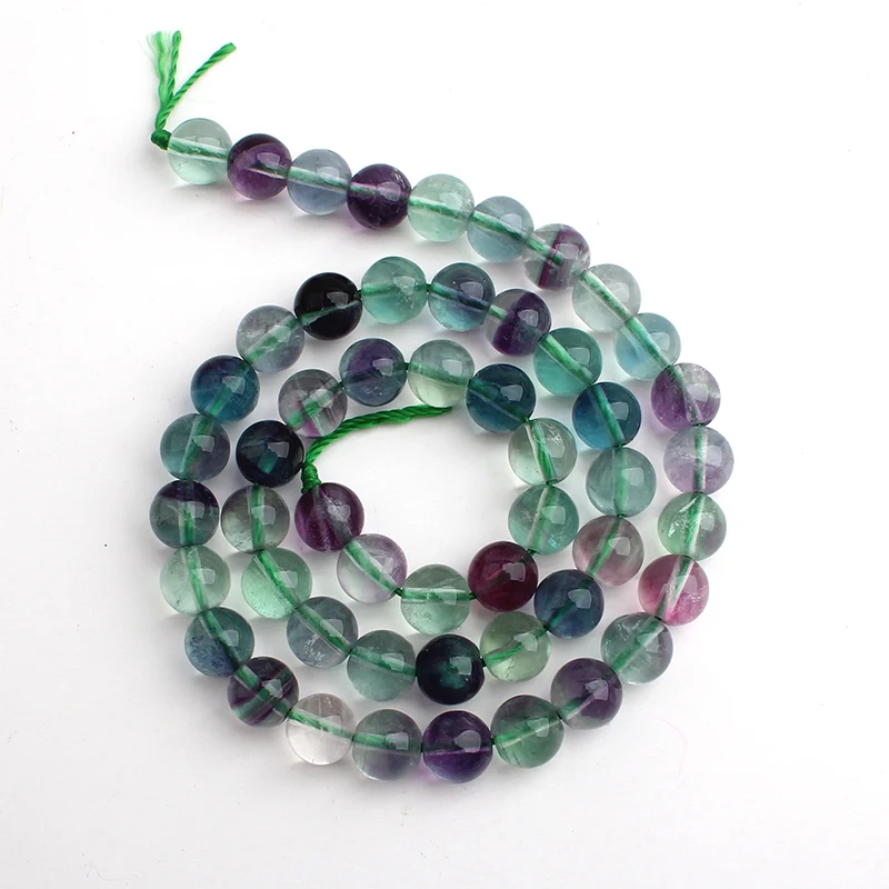 A Strand 15.5'' Natural Crystal Multi-colour Round Loose Fluorite Bead 4/6/8/10mm DIY Jelelry Supplies | Украшения и