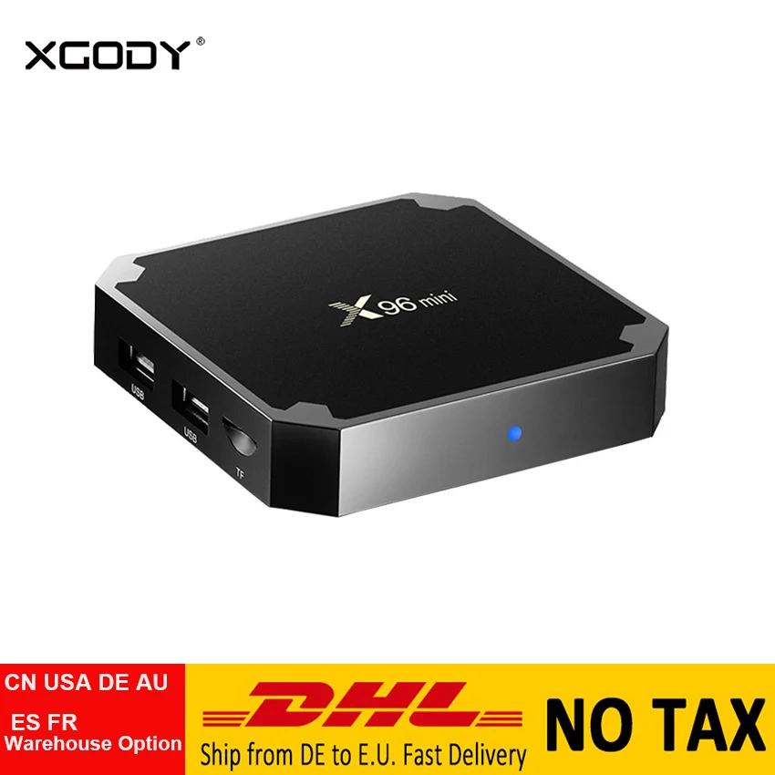 XGODY X96 мини 4K HD ТВ приставка Android 7,1 Nougat медиаплеер S905W четырехъядерный 2+ 16 ТВ приставка стример ТВ ресивер HDMI