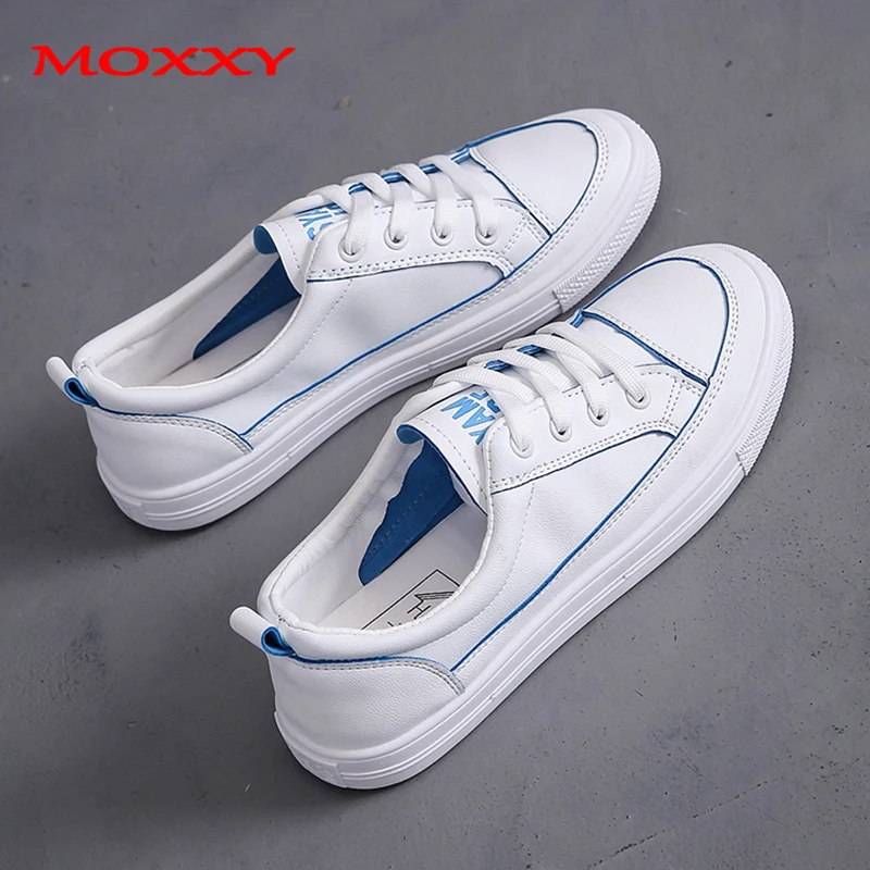 New Designer White Casual Sneakers Women Shoes PU Leather Canvas Sneakers Female Autumn Tenis chaussures femme Dropshipping