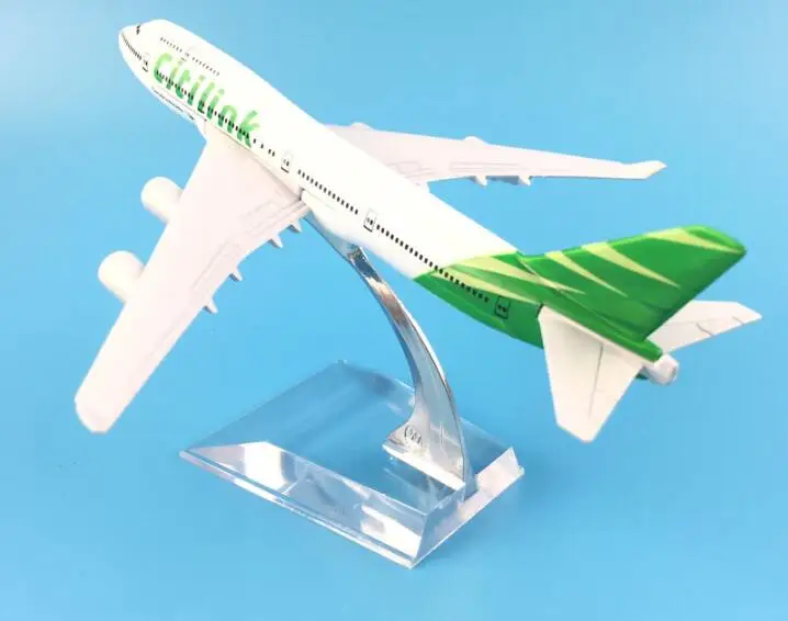 Воздух Индонезия Citilink дыхательные пути B747 400 Боинг 747 авиакомпании 16 см модель