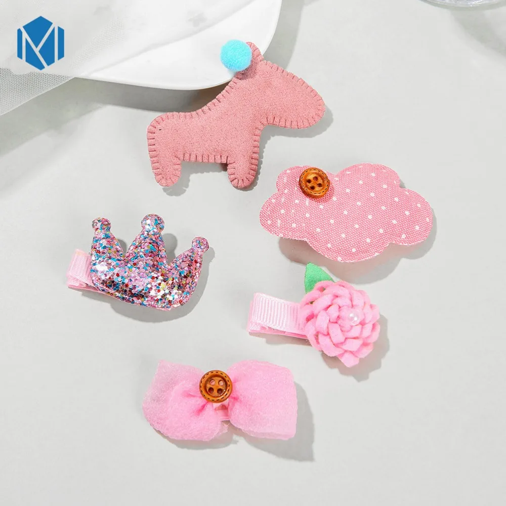 M MISM 5 шт./компл. заколки для волос девочек милые с бантиком и кроличьими ушками