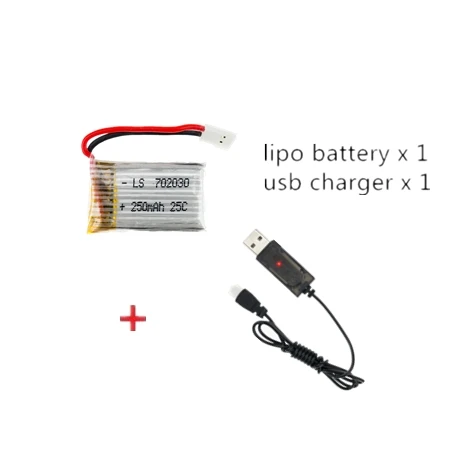 3 7 В 250 мАч LiPo батарея с usb кабелем для зарядки Hubsan H107C/D/L H107D JD385 JJ1000A H108C U816 WLtoys v966