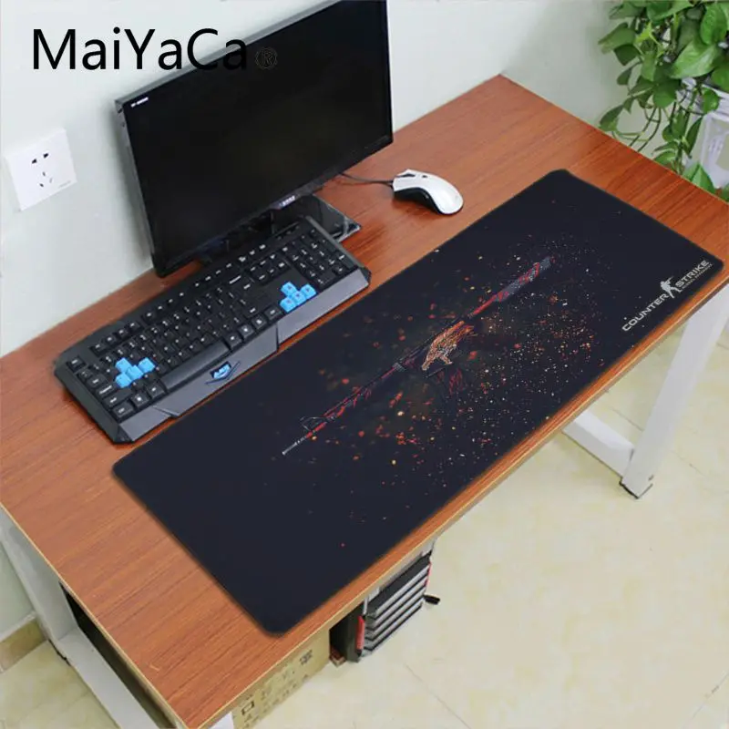 Резиновый коврик для мыши Maiyaca cs go gun прочный игровой xxl скоростной клавиатуры