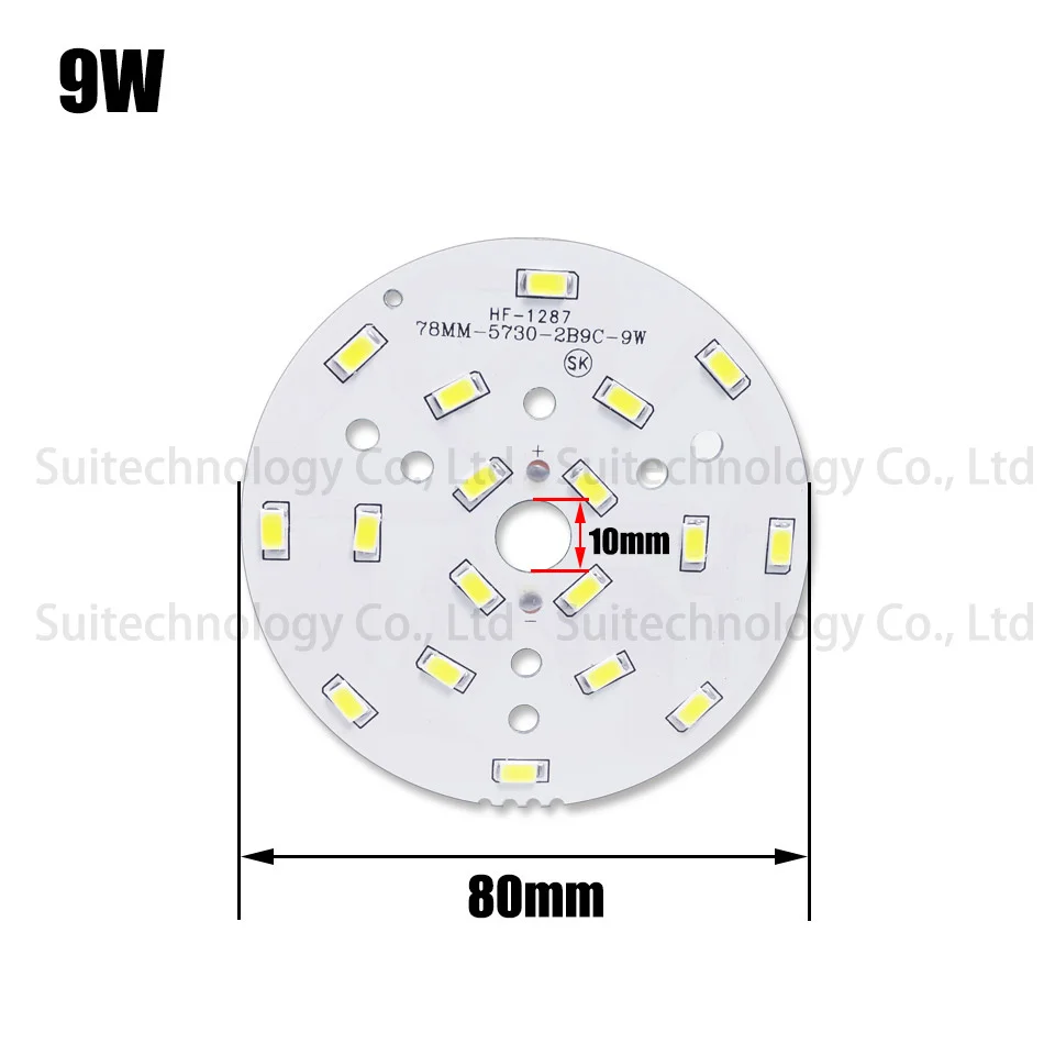 9W 3 Вт, 5 Вт, 7 Вт, 9 Вт, 12 Вт, 15 Вт, 18 Вт, 21 Вт 30 Вт 36 Вт Светодиодный лампа SMD5730 светильник доска светодиодный светильник Панель для DIY светодиодный лампы PCB для потолка с светодиодный - Испускаемый цвет: 9W