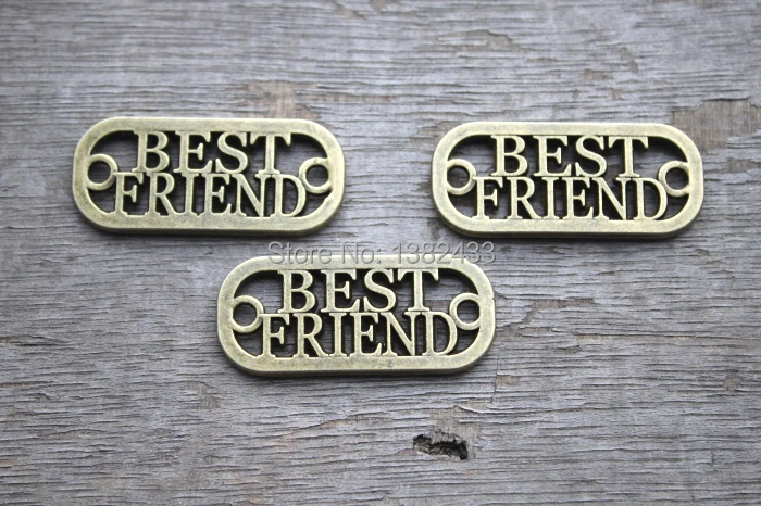 10 шт. фотоэлементы подвеска из античной бронзы соединитель Best friend 35x16 мм|charm