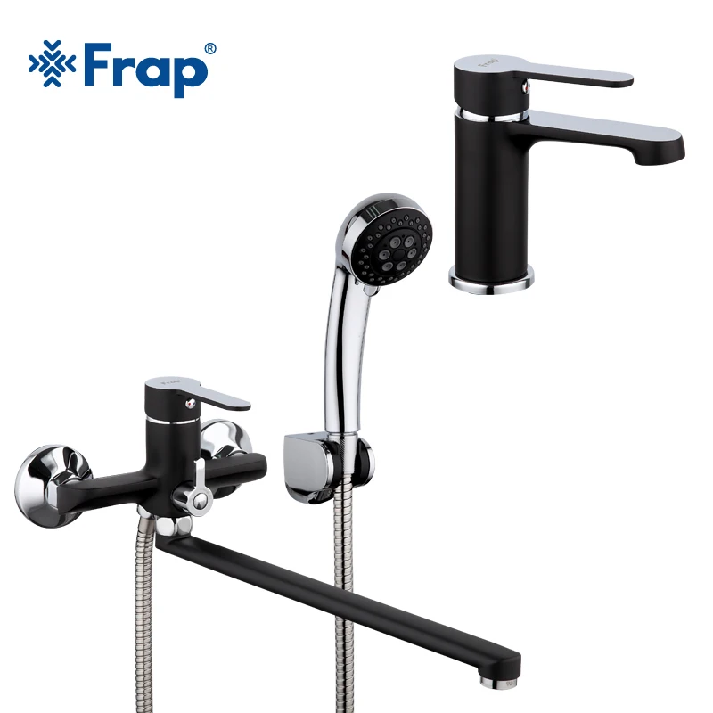 Смеситель для ванной и душа Frap F2242 + 340 черный 1042 мм|bathtub shower faucet|shower faucetsbathtub |