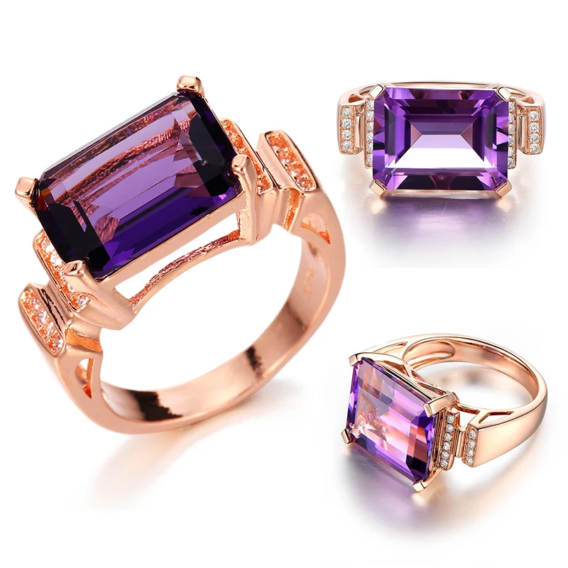 S розовое золото C Простое Элегантное прозрачное блестящее фиолетовое