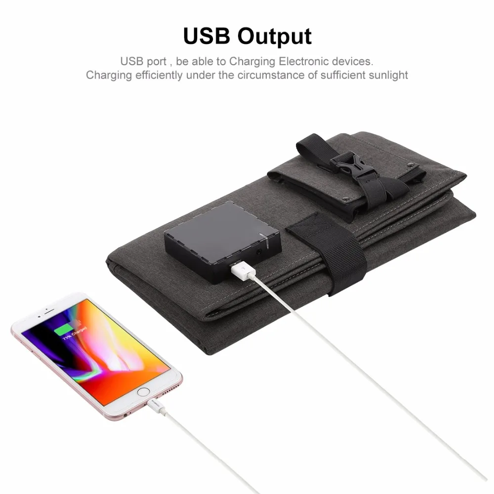 HAWEEL 60W 14W Portable Foldable Solar Charger Outdoor Travel Rechargeable Folding Bag with 9 4 Panels &amp USB Port | Электроника