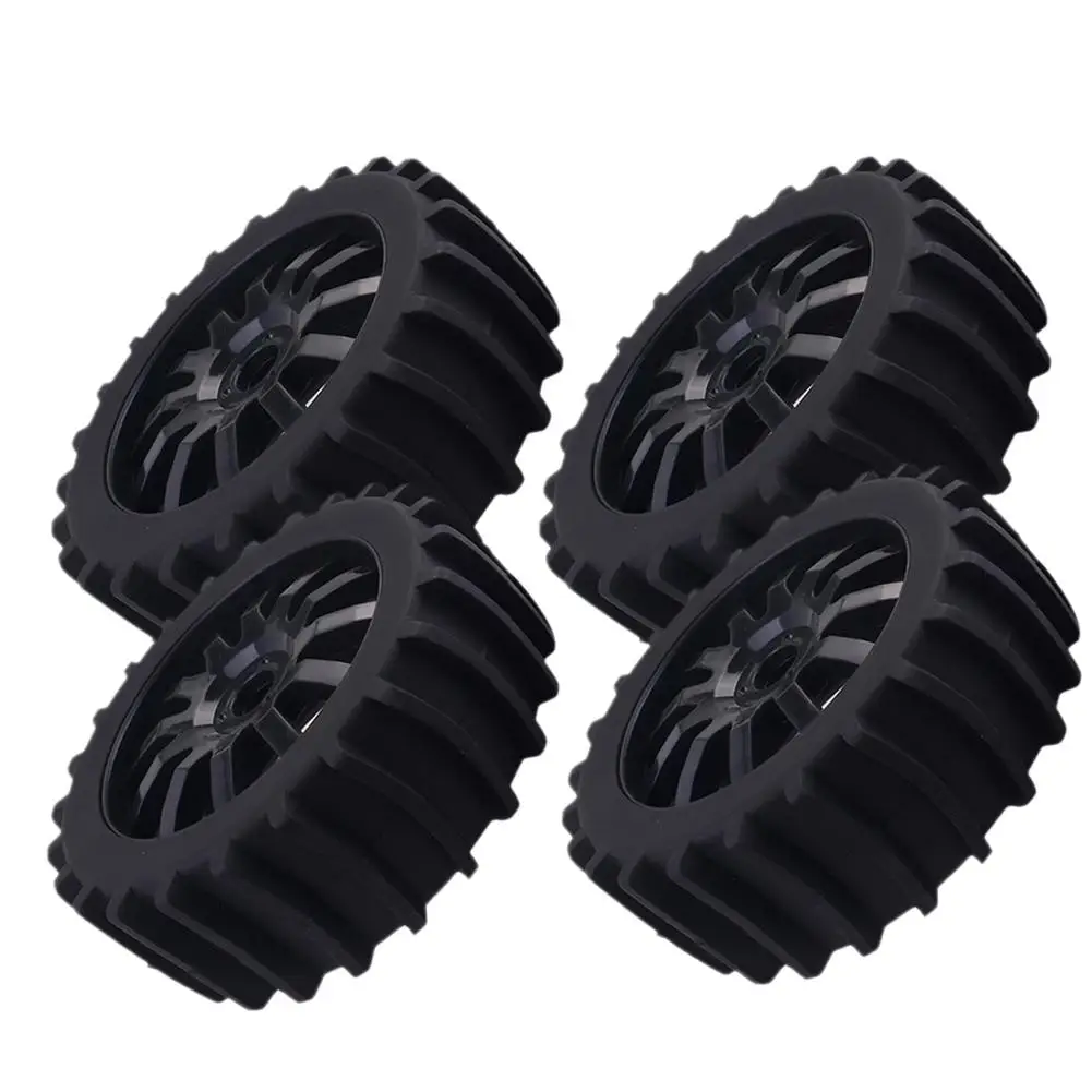 Black 4 шт. 1/8 RC Внедорожные багги снег песок весло шины колеса для HSP HPI Baja - Цвет: Black
