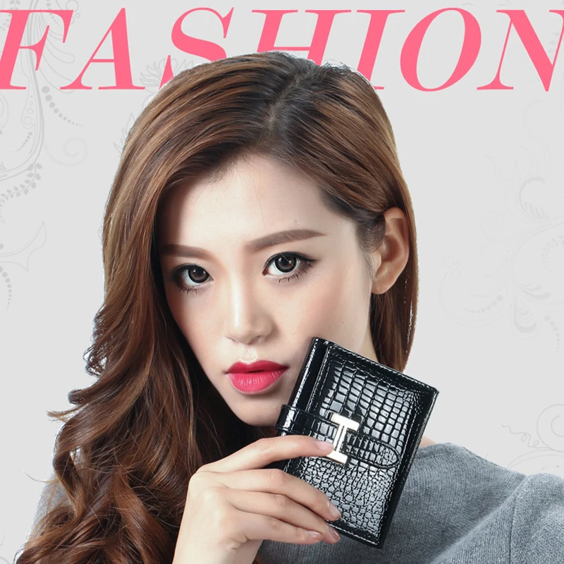 WHX крокодил Grai Женские кошельки из натуральной кожи короткий кошелек женский