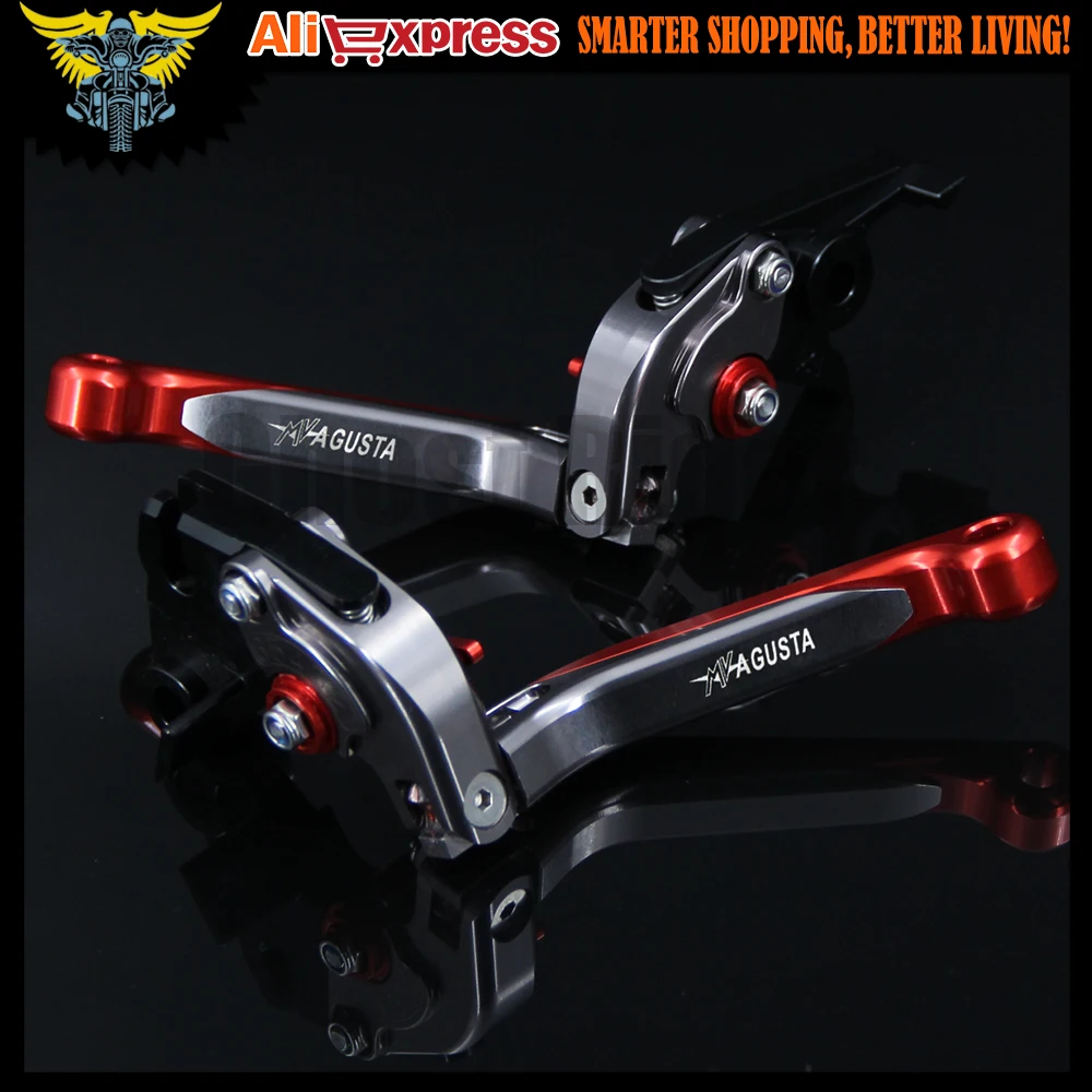 Красный + титановый ЧПУ регулируемые складные рычаги тормозной муфты мотоцикла