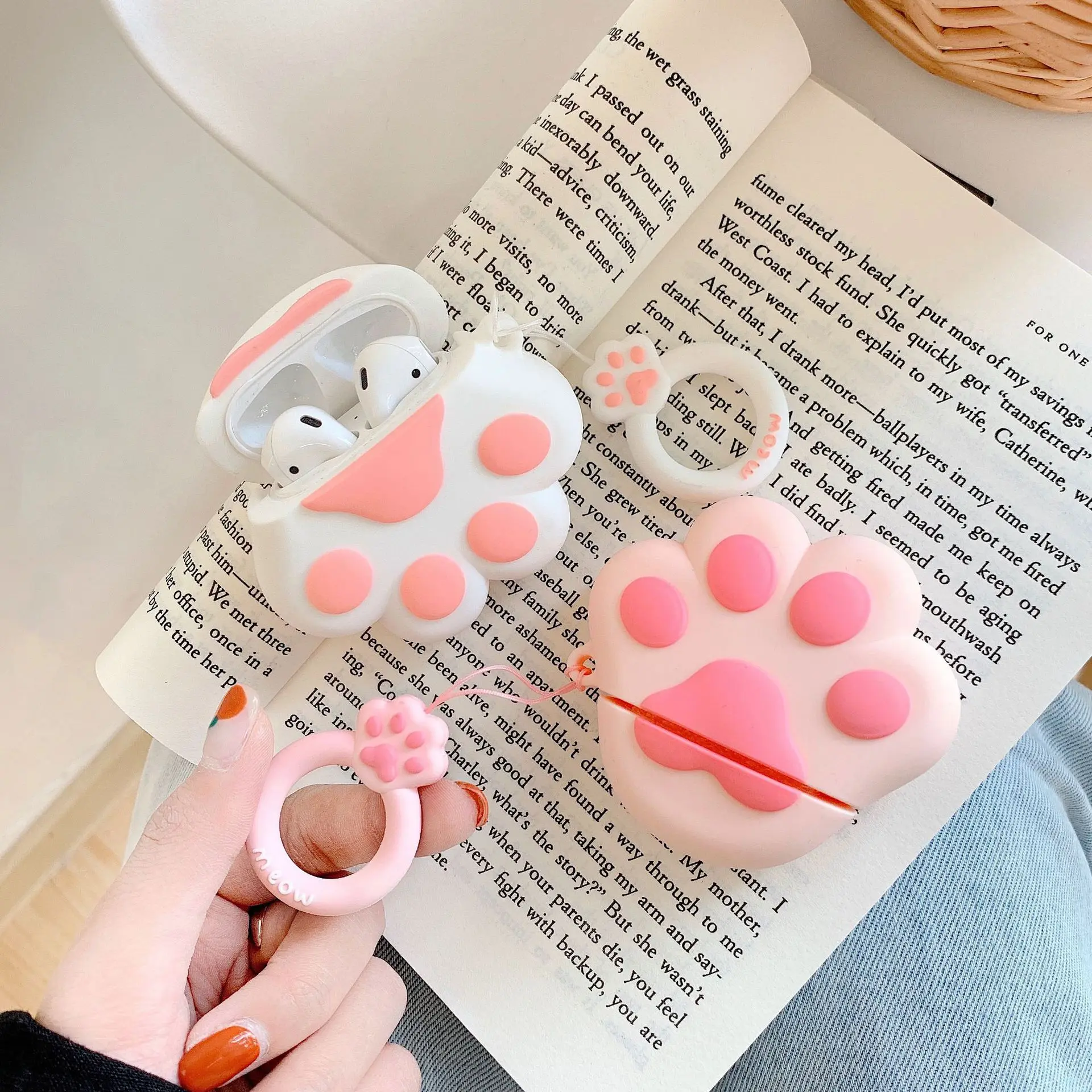 Милый чехол с мультяшными наушниками для Airpods2 силиконовый когтями Apple Air pods Earpods