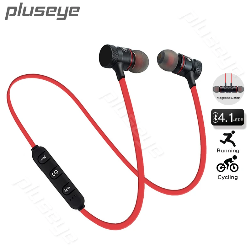 Pluseye Беспроводная bluetooth гарнитура спортивные наушники вкладыши с