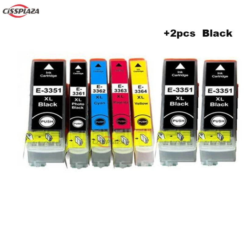 Чернильный картридж CISSPLAZA T3351 - T3364 33XL 7 шт. совместим с epson XP530 XP630 XP830 XP635 XP540 XP640