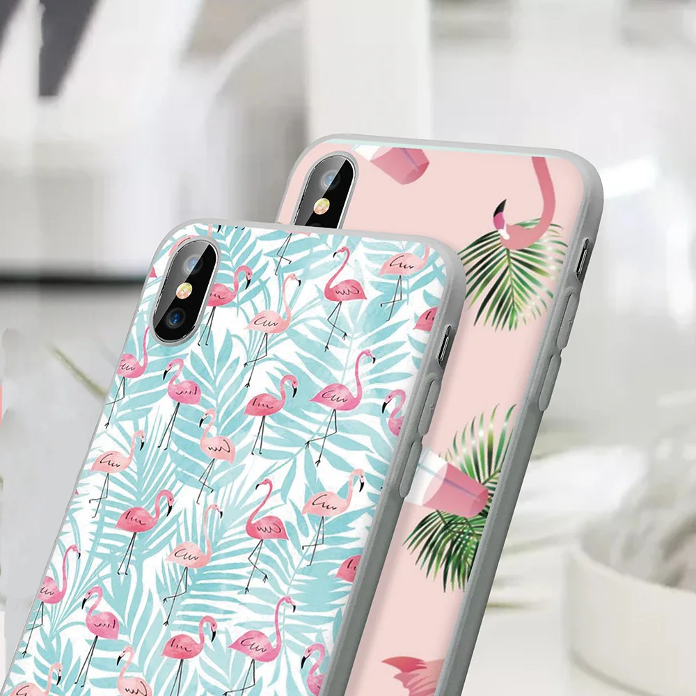 Caseier Фламинго чехол для iPhone 7 Plus 8 XR XS MAX задняя крышка X 6 S 5 5S SE Coque Funda Capa x xs max xr 6s