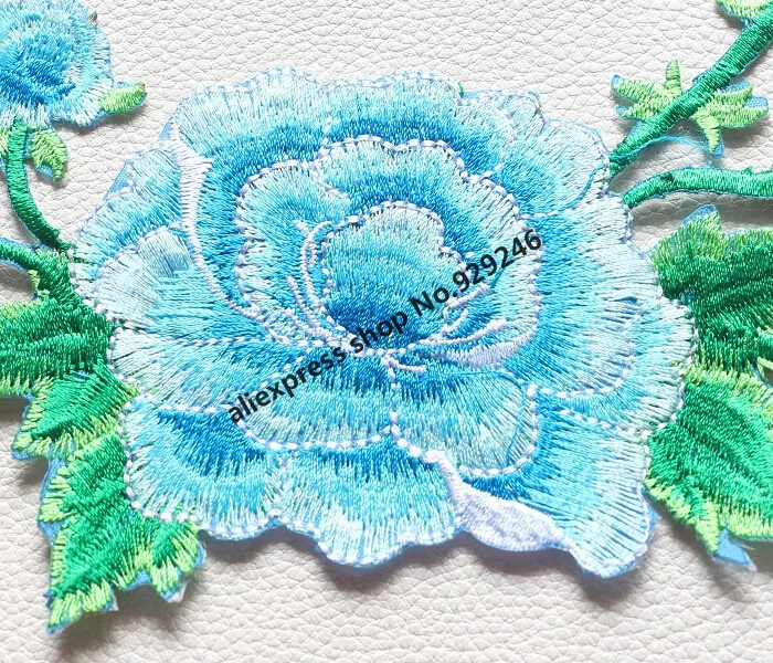 3 шт./лот патч с вышивкой в виде синей розы для простыней штор мебель искусство