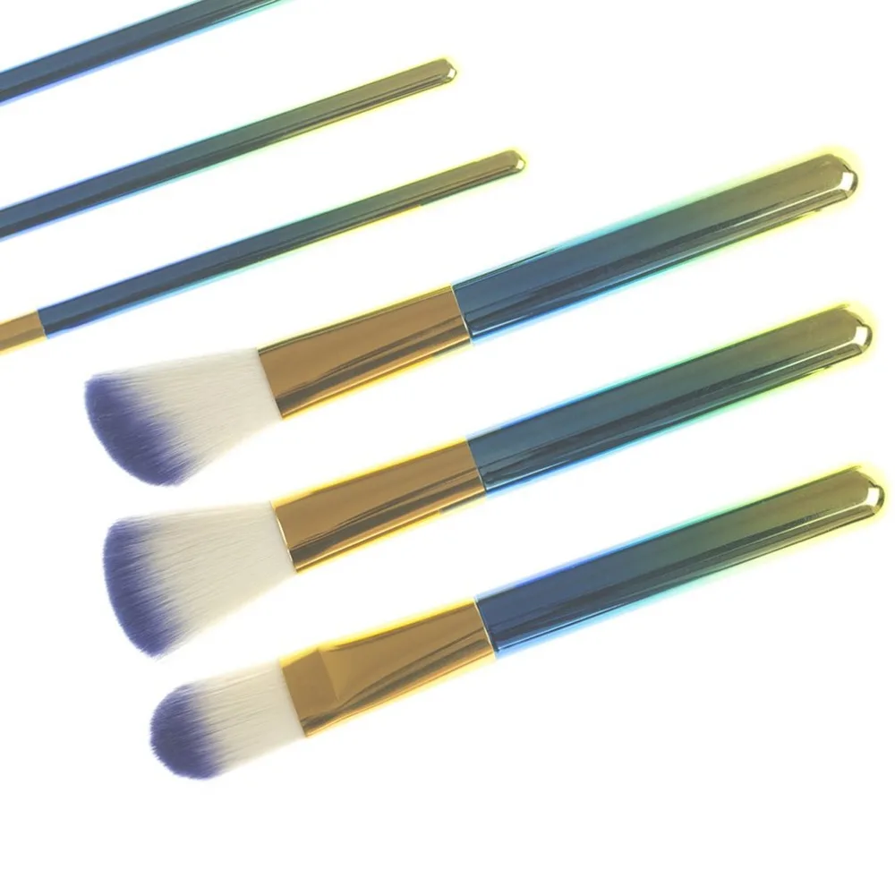 7pcs/Set Makeup Brushes Electroplate Handle Soft Fiber Hair Face Powder Foundation Eyeshadow Women Make Up Tools | Красота и здоровье