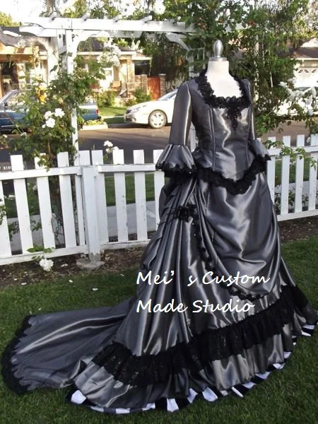 

Custom Made Gothic Victorian Steampunk Bustle Gown Lace-Up Period Stage Dress