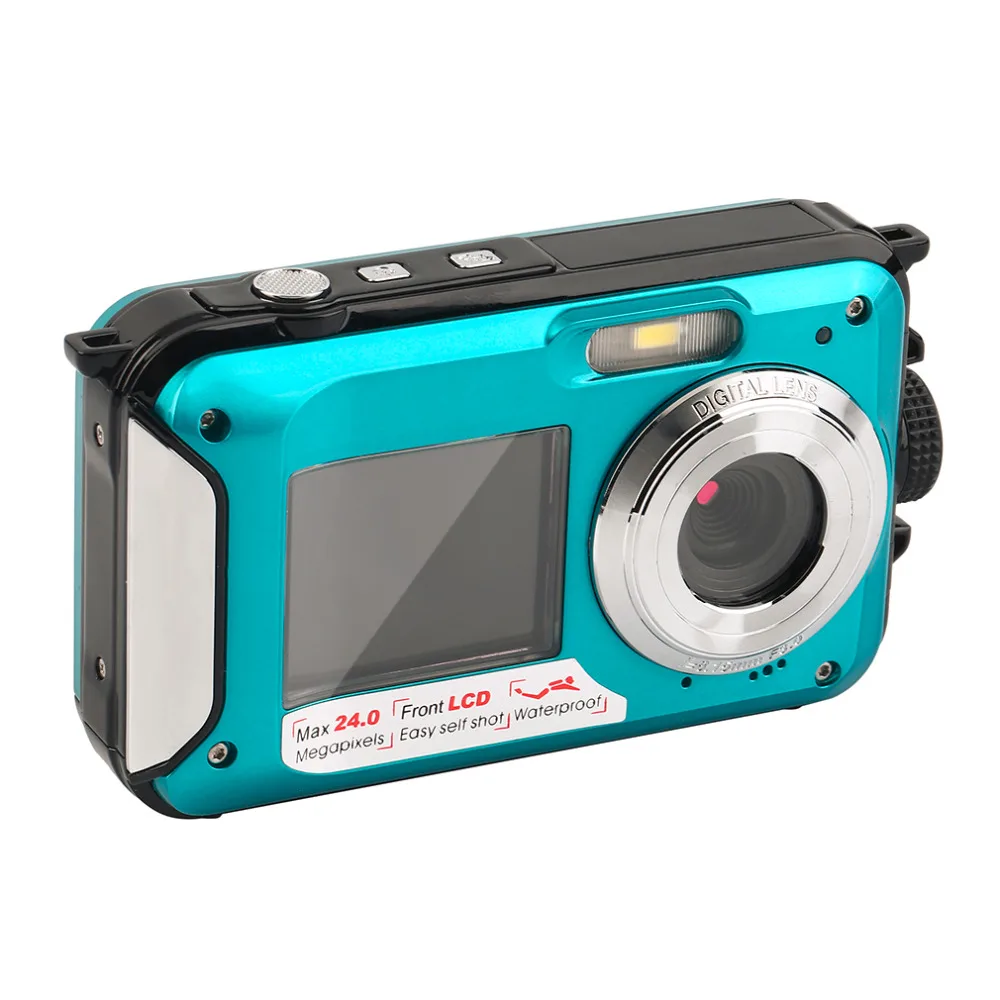 Новая 2 7 дюймовая мини цифровая камера водонепроницаемая 1080P двойной экран 16x