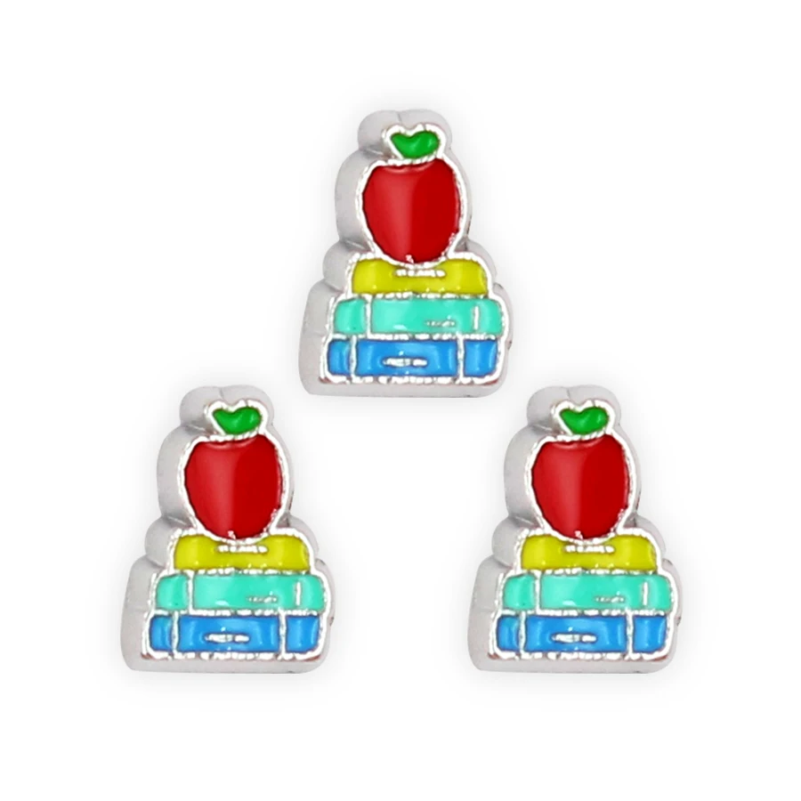 10 шт. подвески для книг и Яблоков|floating memory|floating charmsfloating charms 10pcs |