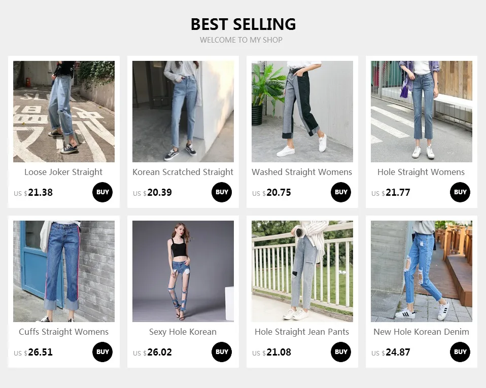Sexy Hole Korean Womens Jeans Denim Ripped Straight High Waist Jeans Pants Loose Trousers