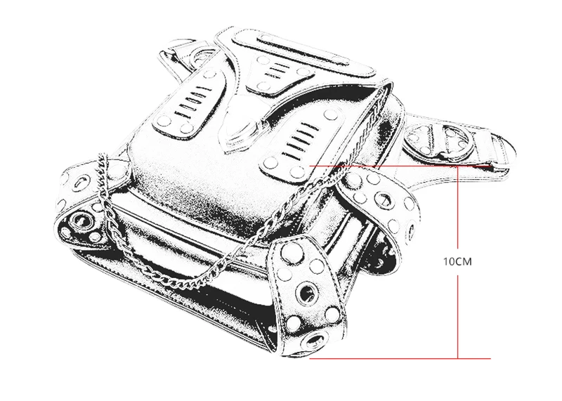 Norbinus стимпанк Готическая Женская поясная сумка с заклепками через плечо черная кожаная мотоциклетная сумка панк Байкерская сумка
