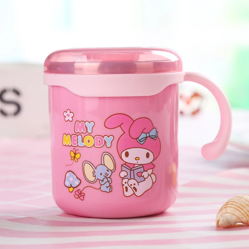 Детская чашка hello kitty 304 из нержавеющей стали стаканчики с ручкой 260 мл - Цвет: Mei Le Di