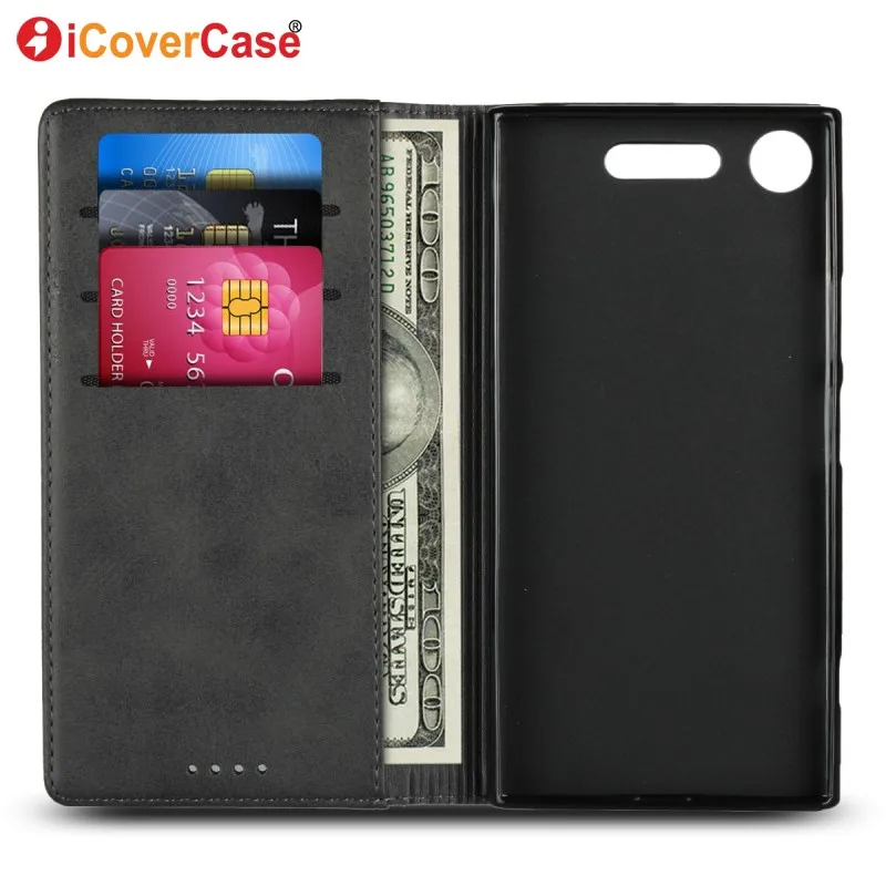 flip cover for sony xperia xz1 xz1 compact case magnetic leather wallet phone cases for sony xperia xz1 compact coque accessory free global shipping