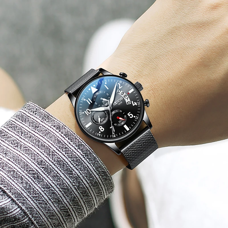 Мужские часы 2018 Топ бренд класса люкс Хронограф Часы мужские кварцевые