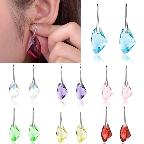 Женские асимметричные серьги Bluelans с кристаллами|hook earrings|hook drop earringscrystals hook earrings |