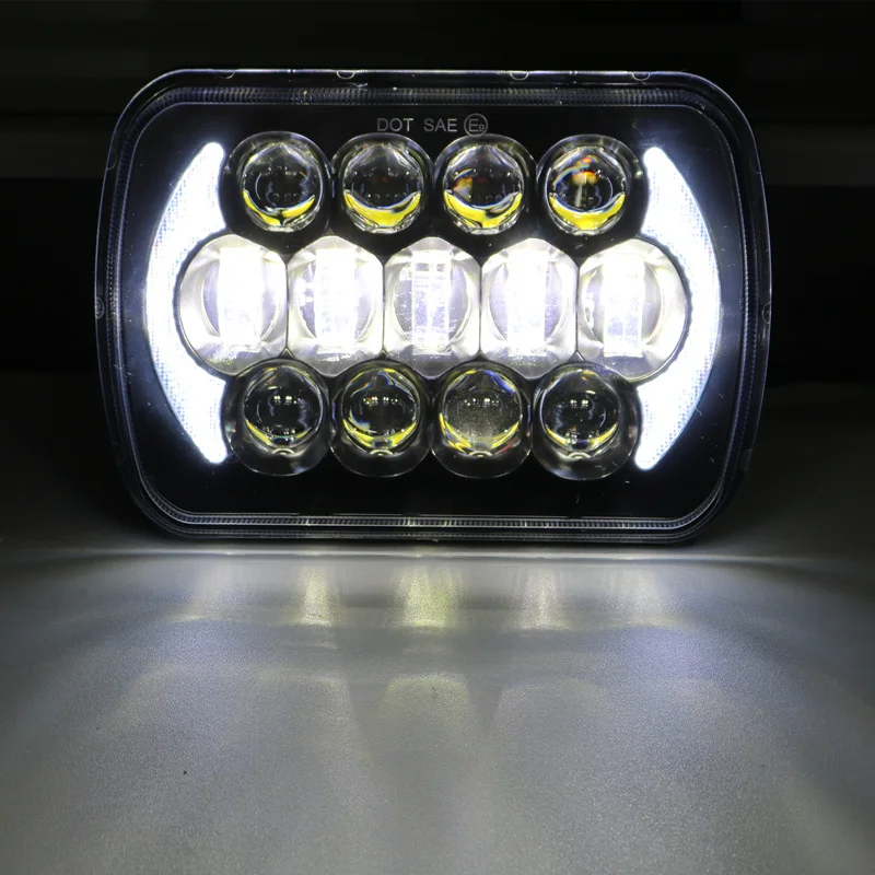 Передняя фара 7x6 5x7 дюймов 105 Вт DRL для 1984-2001 Jeep Cherokee XJ квадратная светодиодная 1986-1995