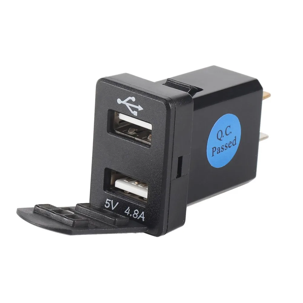 4.8A автомобильное зарядное устройство гнездо двойной USB порт светодио дный