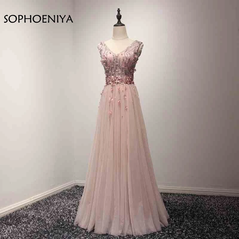 

SOPHOENIYA New Arrival Evening Dresses Tulle beaded Abendkleider 2021 Illusion Neckline Party Designs Prom Gowns