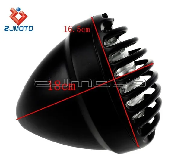 Изготовленная на заказ алюминиевая решетка фары H4 12V 60/55W налобный фонарь Черный дальнего света для крейсера Чоппер поплавок кафе гонщик