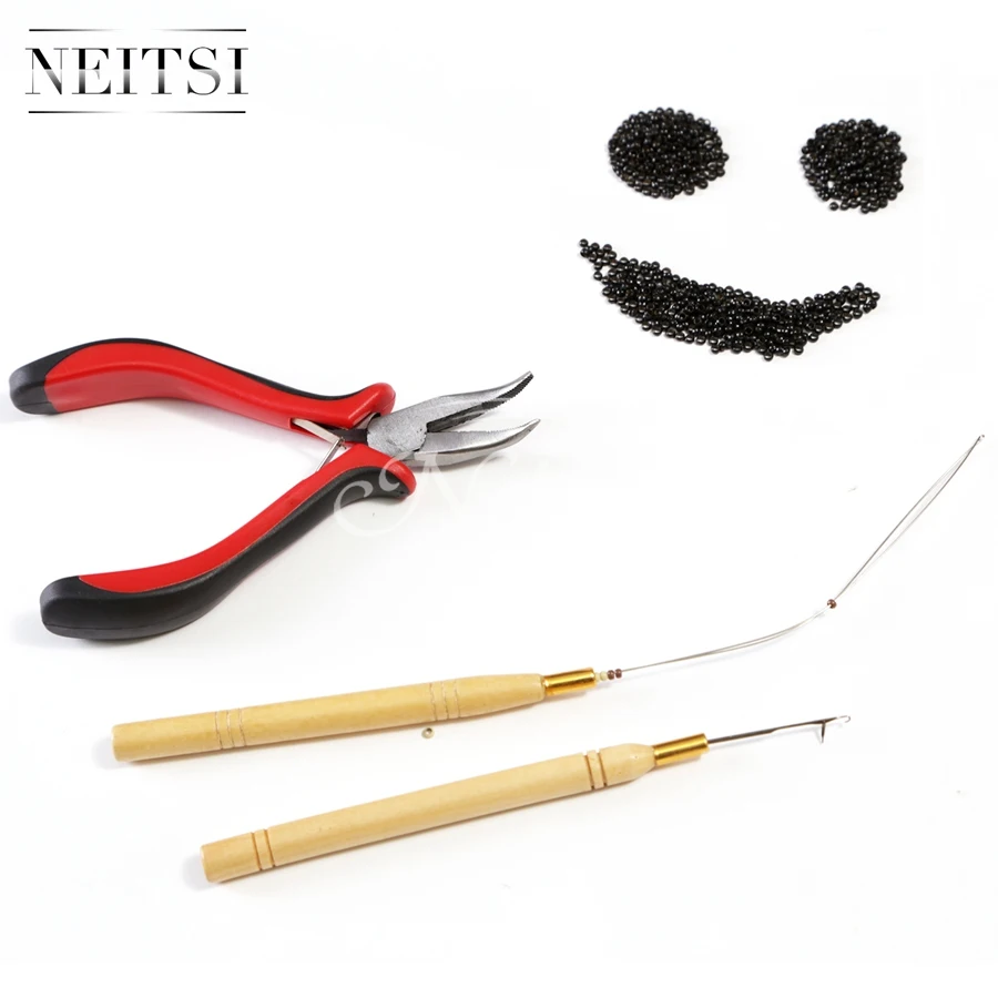 Neitsi 500 шт. нано кольца с вытягивающими плоскогубцами игла петля для нити