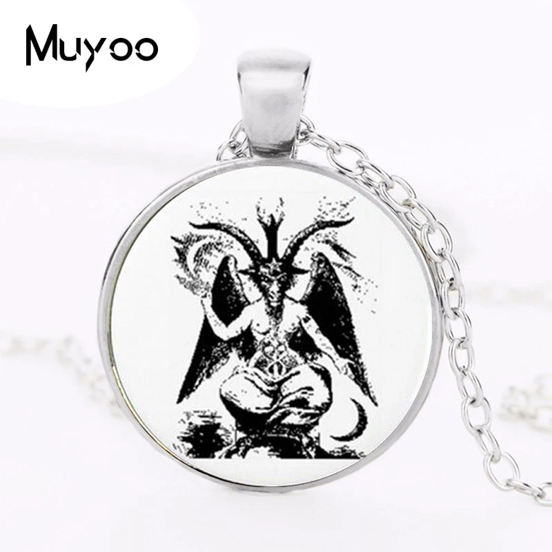 Baphomet ожерелье с подвеской dingyi модное Круглое Стеклянное Ожерелье Baphomet стеклянное ожерелье с подвеской HZ1