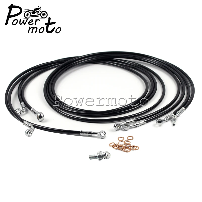Мотоциклетный 10-12 &quotнержавеющий черный руль APE Cable комплект тормозной линии для